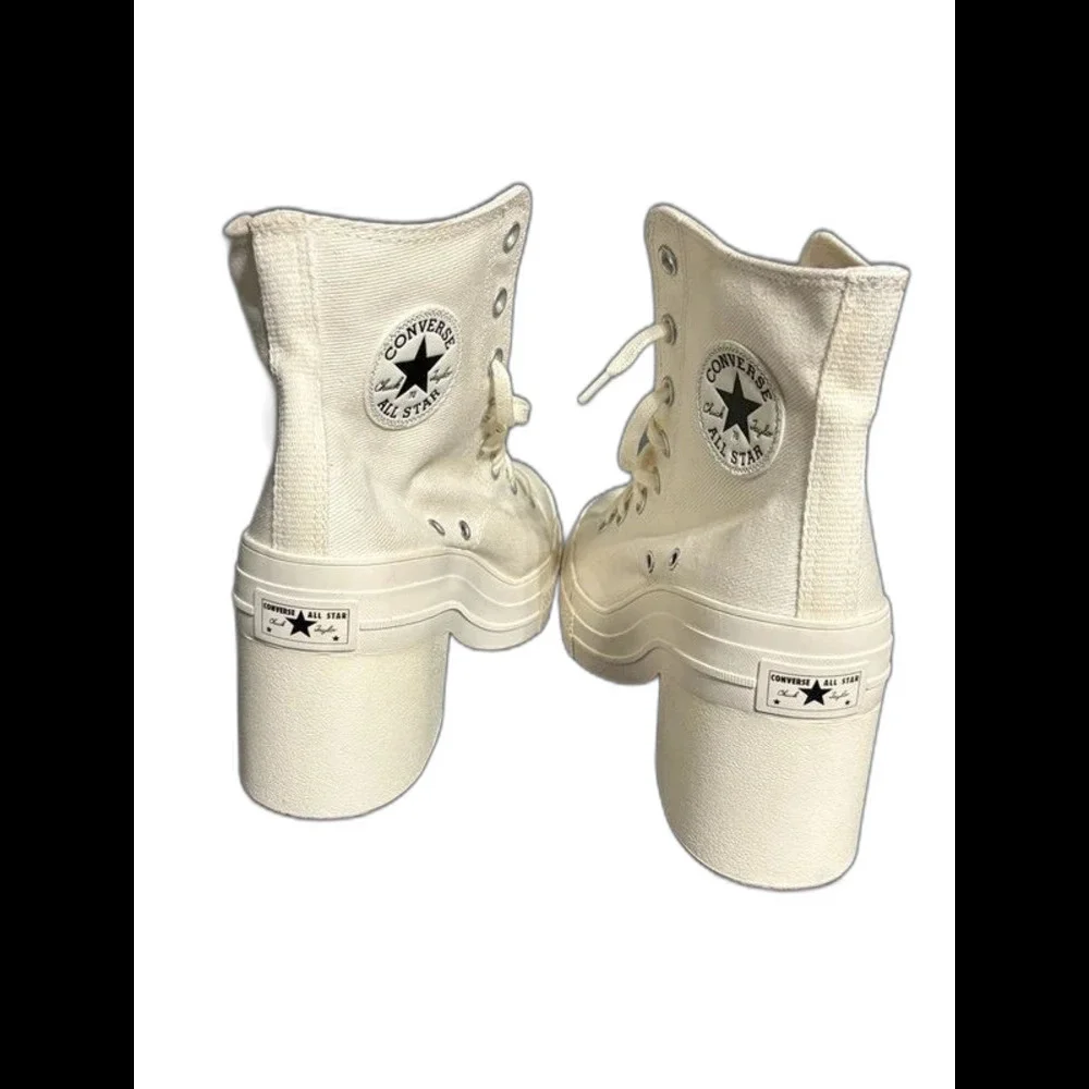 Converse Chuck 70 De Luxe Heel Egret White Platform Boots - Size M8 W10